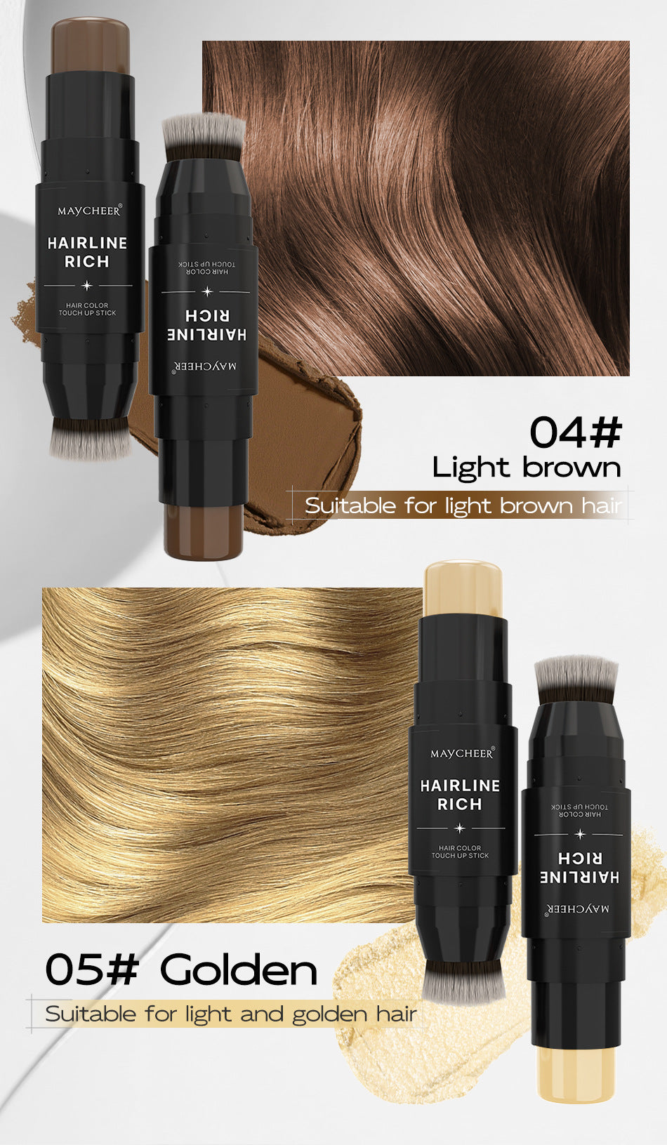 Waterproof Hairline Concealer Stick - Instantly Conceal Roots and Shadows for a Natural-looking Makeup Look Shadow Powder Stick