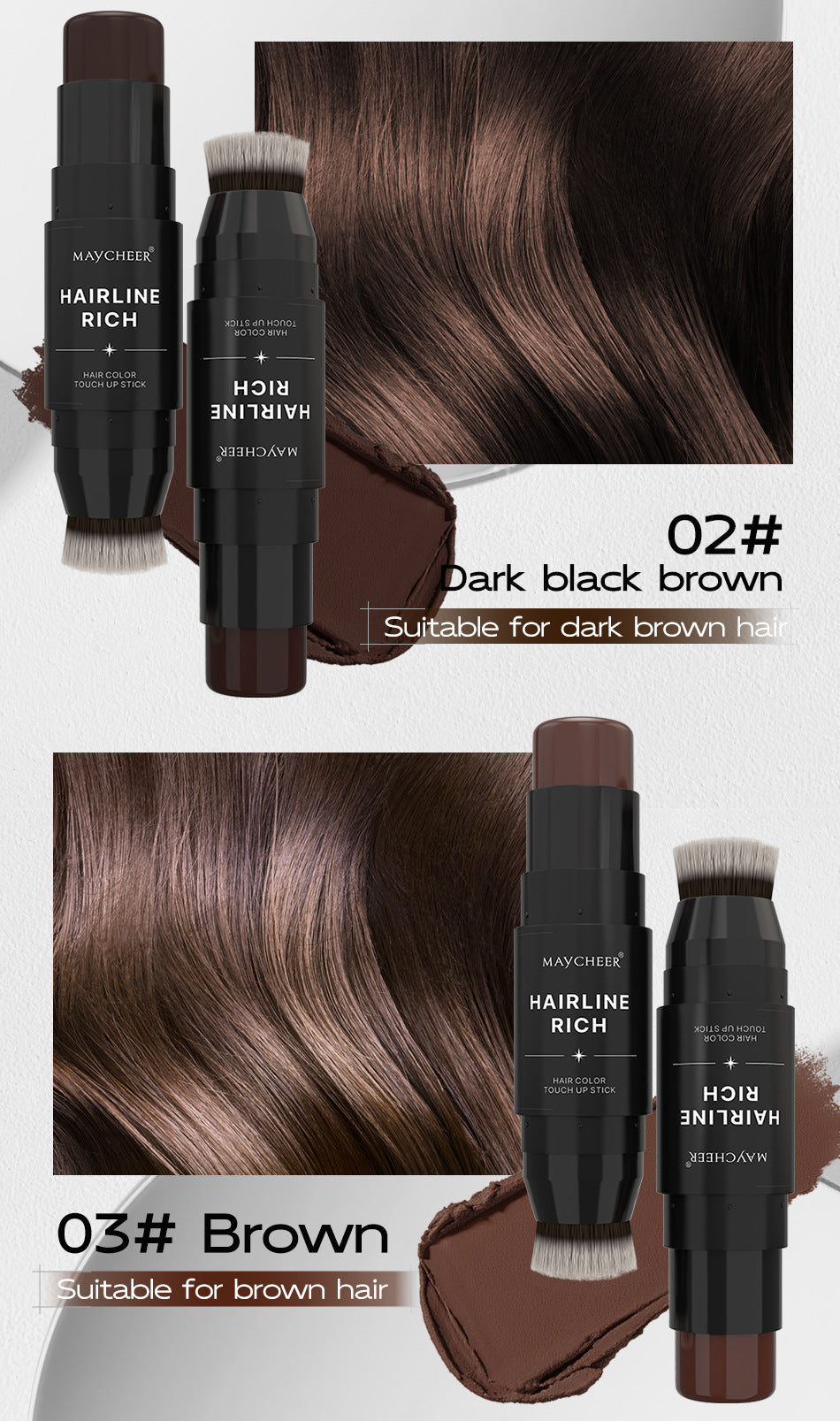 Waterproof Hairline Concealer Stick - Instantly Conceal Roots and Shadows for a Natural-looking Makeup Look Shadow Powder Stick