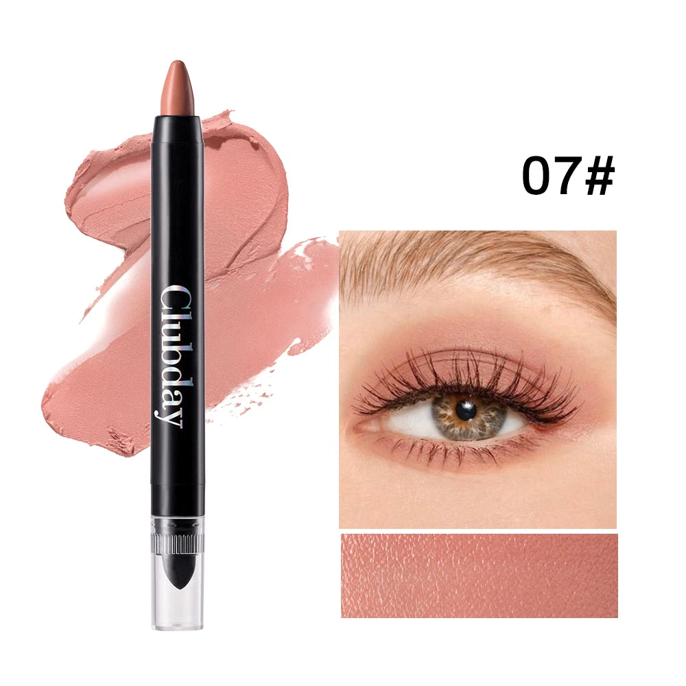 6-Piece 9-Color Eye Shadow Stick Set with 8-Color Pearlescent And 1-Matte Sleeping Silkworm Contour Highlight Eyeshadow Sticks