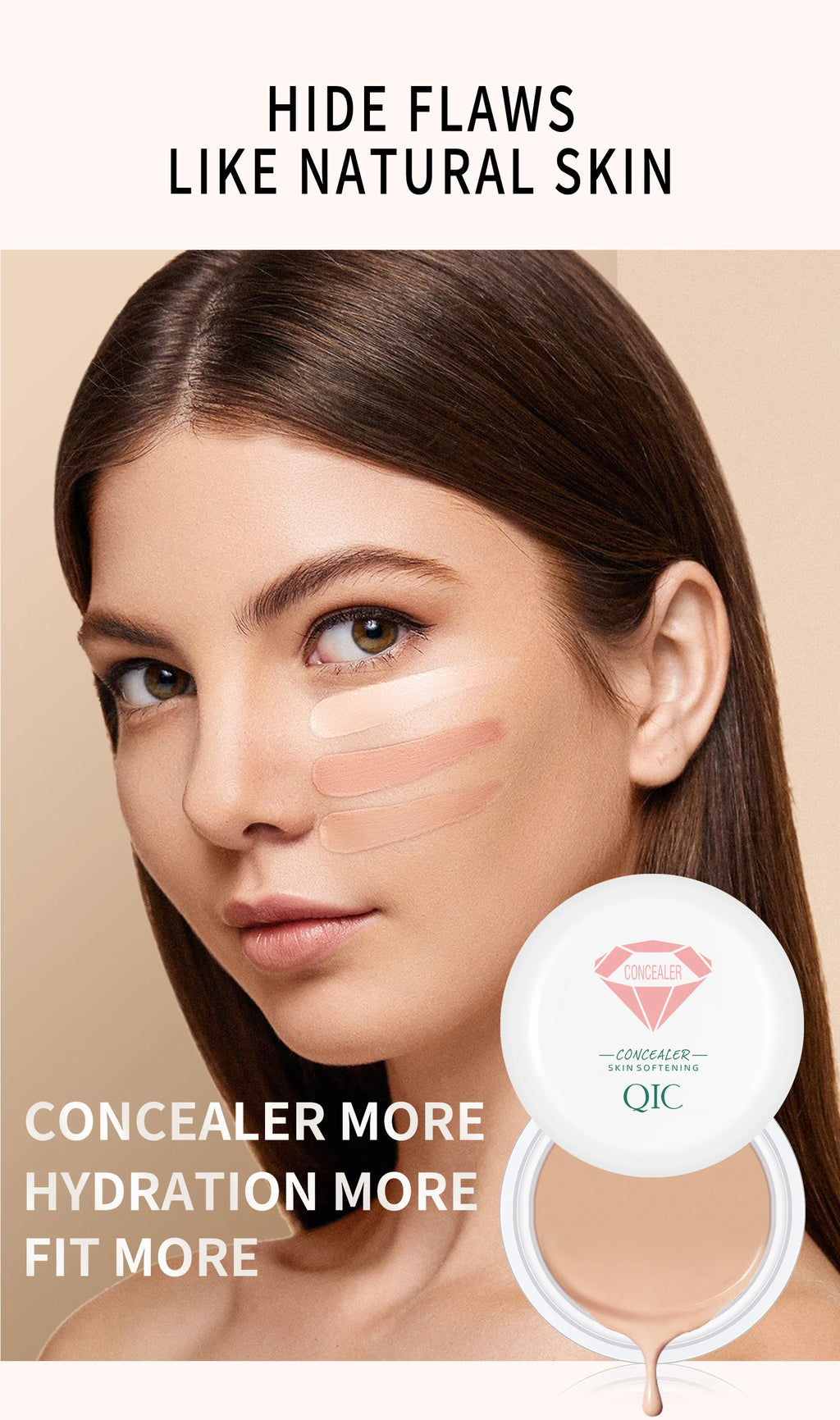 Full Coverage Concealer-waterproof,for Covers Skin Blemishes and Wrinkles and Tattoos,Regulates Skin Tone,Face Concealer Makeup