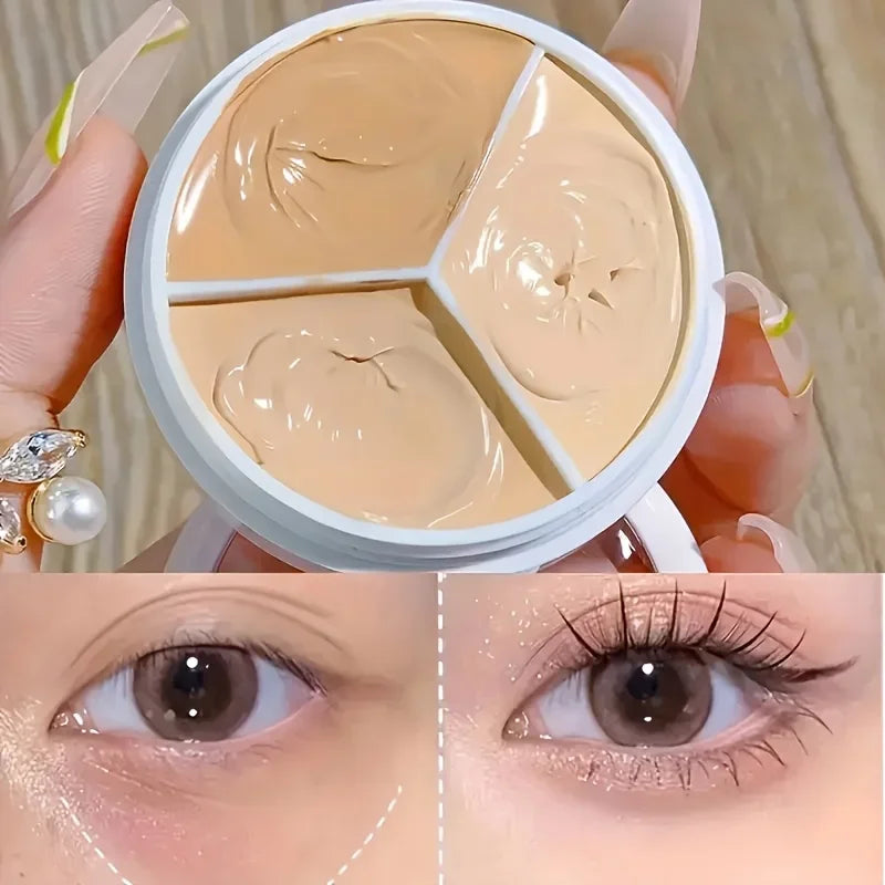 3-Color Concealer Palette Professionally Covers Eyes Dark Circles Spots Pimples Black Lacrimal Groove Repair Foundation Make Up