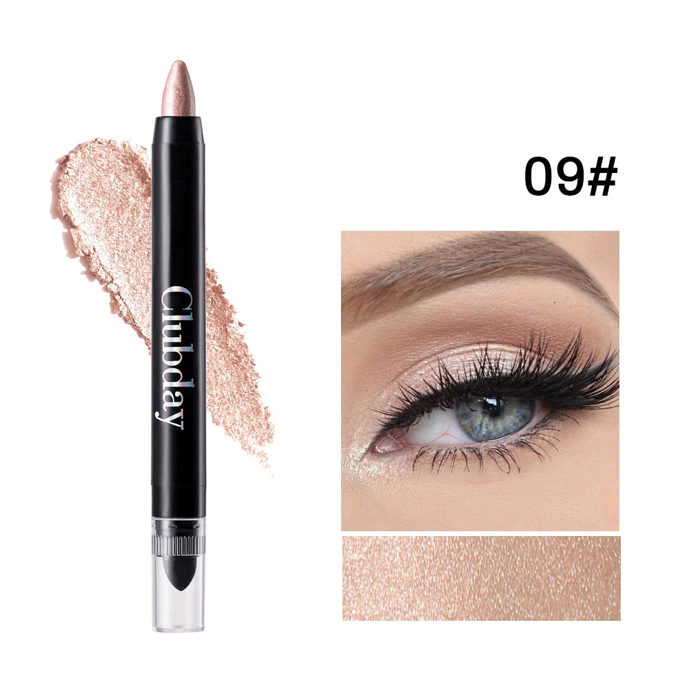 6-Piece 9-Color Eye Shadow Stick Set with 8-Color Pearlescent And 1-Matte Sleeping Silkworm Contour Highlight Eyeshadow Sticks