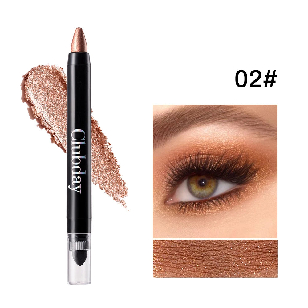 6-Piece 9-Color Eye Shadow Stick Set with 8-Color Pearlescent And 1-Matte Sleeping Silkworm Contour Highlight Eyeshadow Sticks