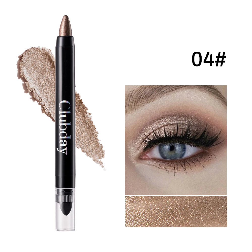 6-Piece 9-Color Eye Shadow Stick Set with 8-Color Pearlescent And 1-Matte Sleeping Silkworm Contour Highlight Eyeshadow Sticks