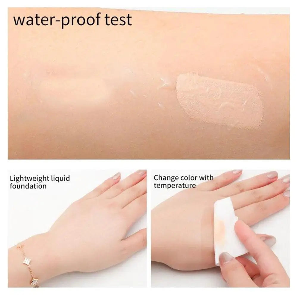 1/2/3PCs Color Changing Foundation, Temperature Liquid Foundation Naturally Blends Moisturizing Foundation Makeup Waterproof