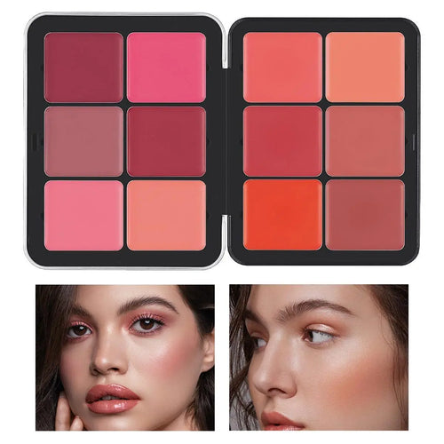 12-color blush palette Matte blush palette creamy