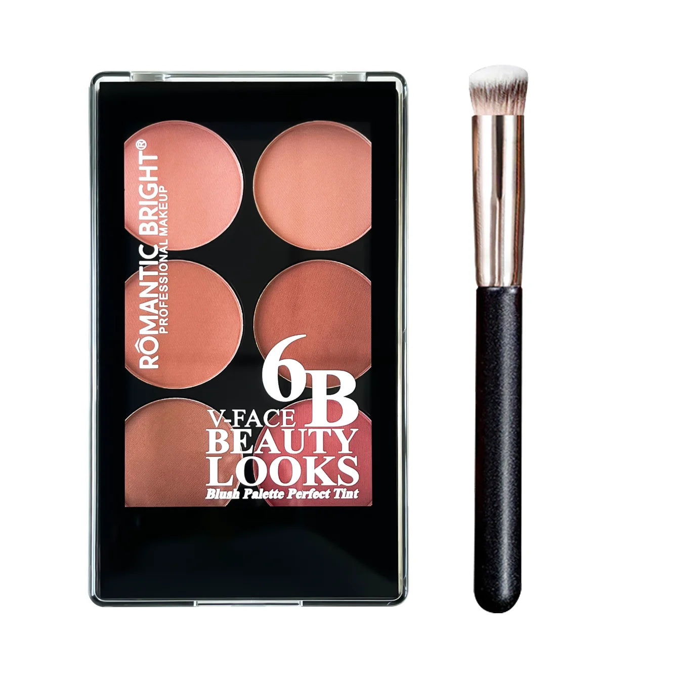 6-color Easy On Makeup Matte Blush Roll with Brush Natural three-dimensional color development waterproof durable blush set