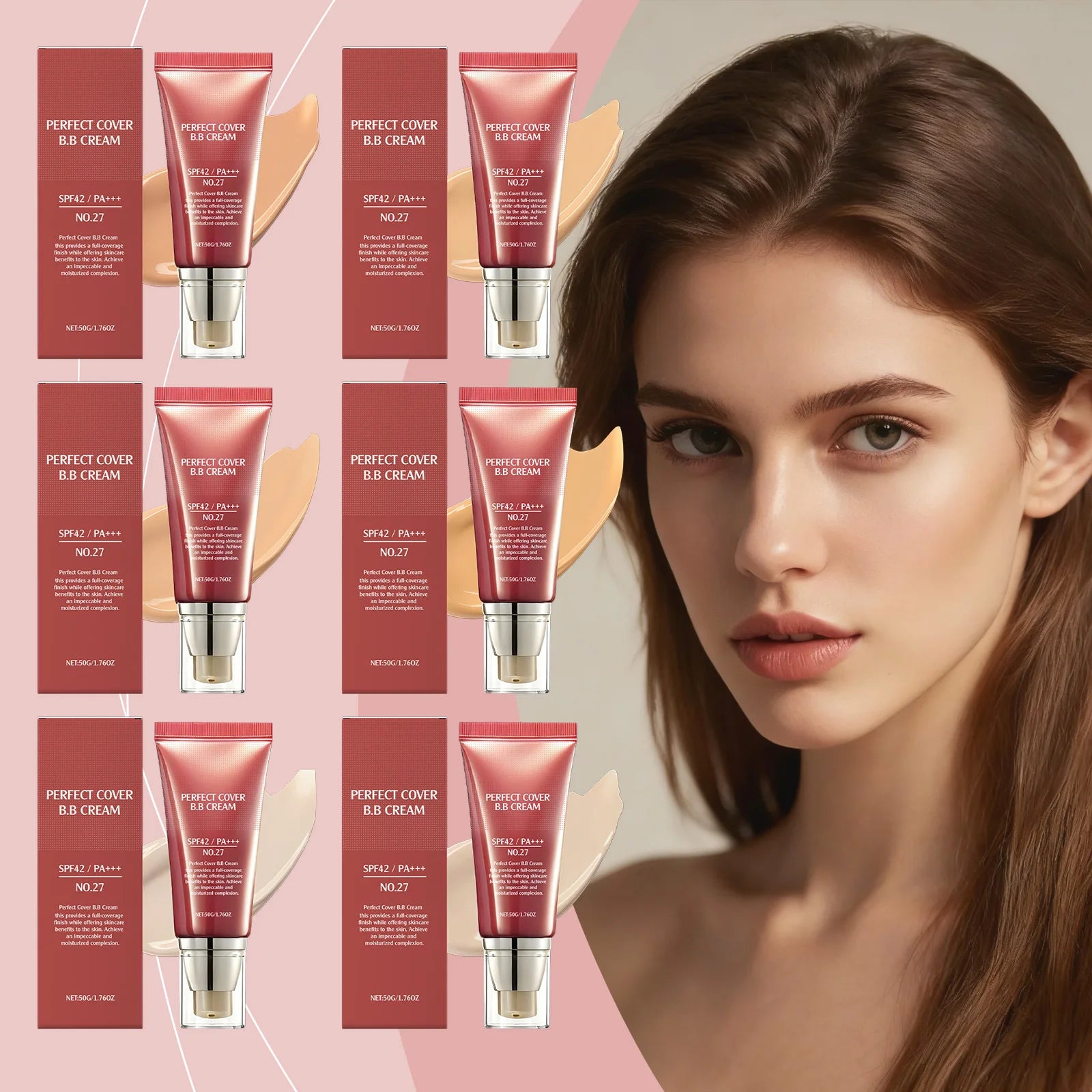 Concealer BB Cream Brightening Moisturizing Skin Oil Control Long-Lasting Makeup Full Coverage Natural Gentle Face Foundation