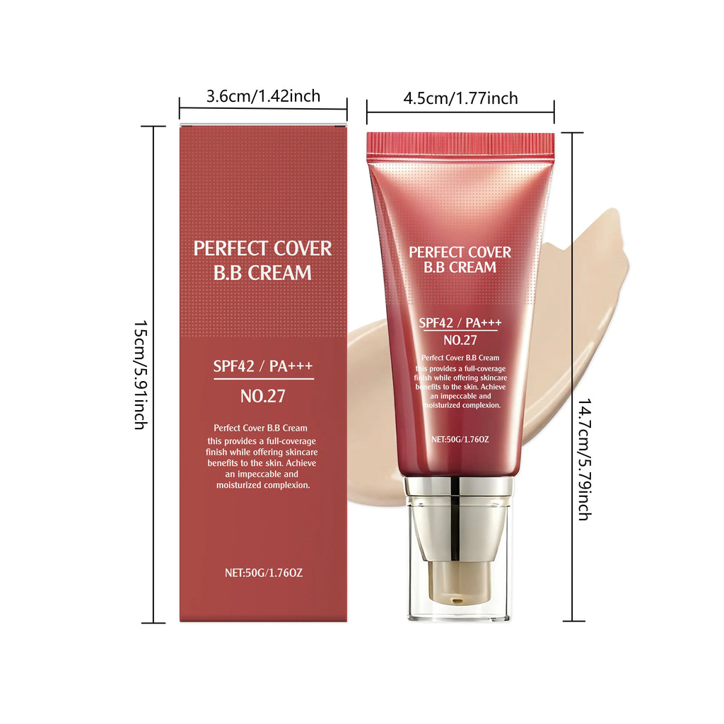 Concealer BB Cream Brightening Moisturizing Skin Oil Control Long-Lasting Makeup Full Coverage Natural Gentle Face Foundation