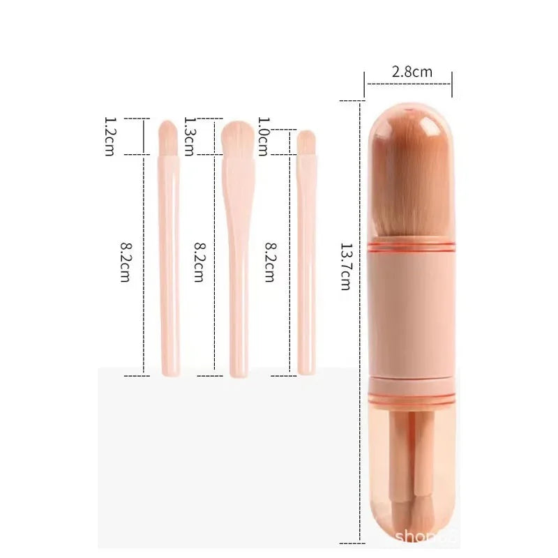 4 In 1 Makeup Brush Mini Eye Shadow Brush Powder Brush Convenient Makeup Brush Beauty Tools