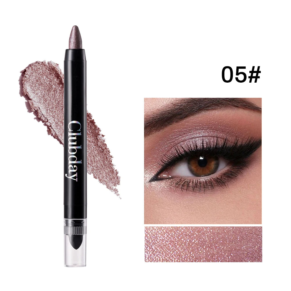 6-Piece 9-Color Eye Shadow Stick Set with 8-Color Pearlescent And 1-Matte Sleeping Silkworm Contour Highlight Eyeshadow Sticks