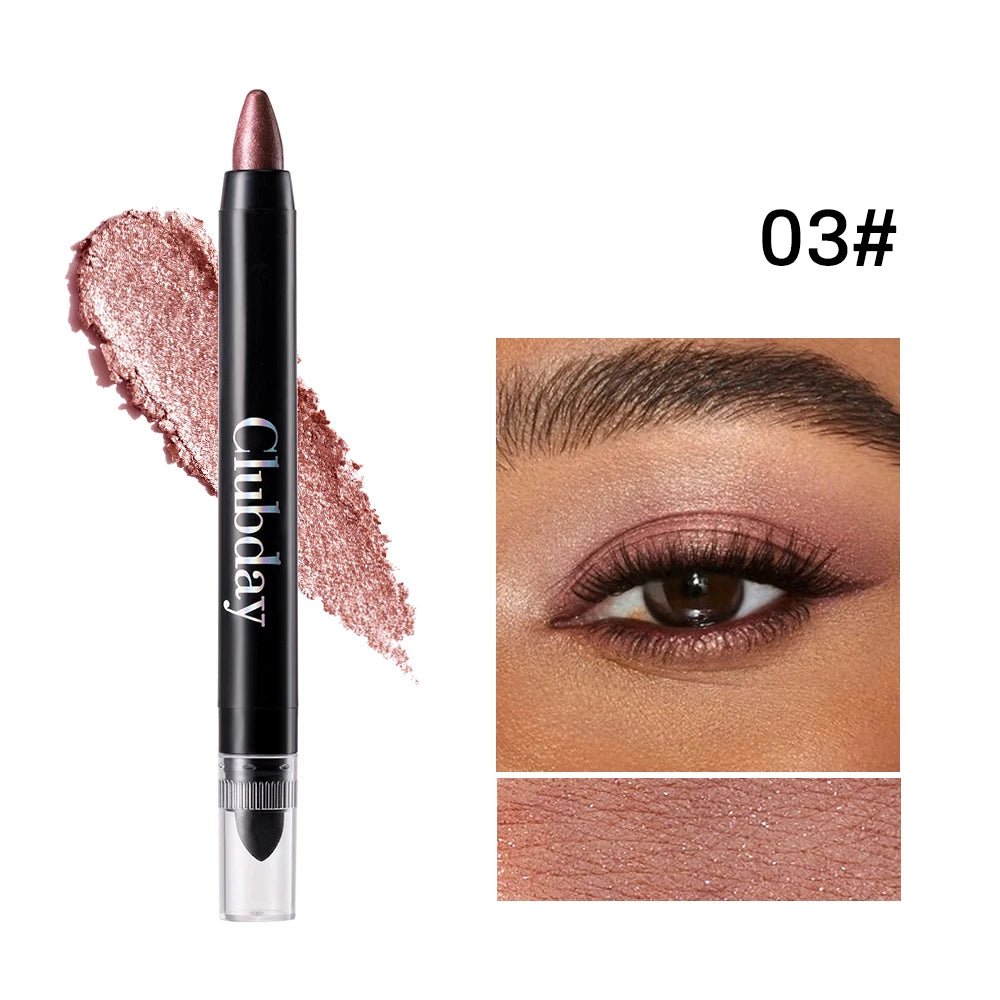 6-Piece 9-Color Eye Shadow Stick Set with 8-Color Pearlescent And 1-Matte Sleeping Silkworm Contour Highlight Eyeshadow Sticks