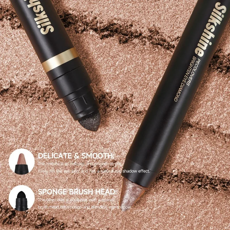 Waterproof and Sweatproof Double-ended Eye Shadow Stick 20 Colors Eye Highlight Naturally Brighten Eyes Eye Cosmetics