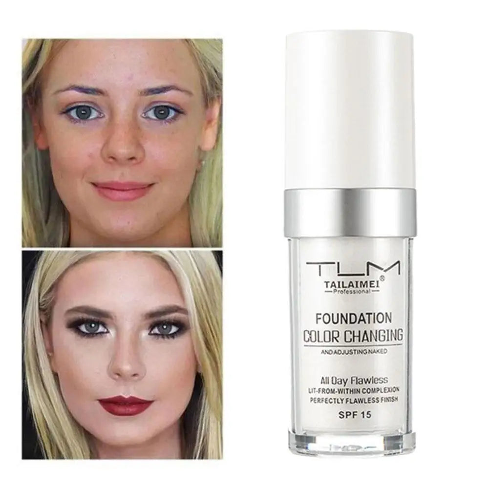 1/2/3PCs Color Changing Foundation, Temperature Liquid Foundation Naturally Blends Moisturizing Foundation Makeup Waterproof