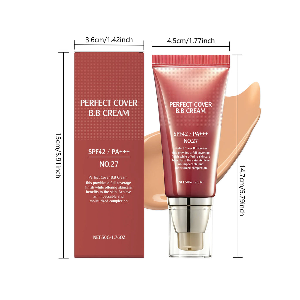 Concealer BB Cream Brightening Moisturizing Skin Oil Control Long-Lasting Makeup Full Coverage Natural Gentle Face Foundation