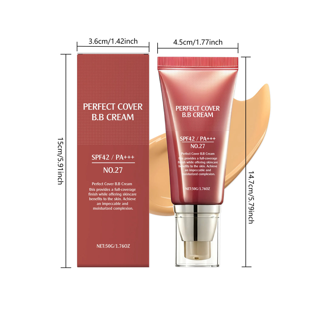 Concealer BB Cream Brightening Moisturizing Skin Oil Control Long-Lasting Makeup Full Coverage Natural Gentle Face Foundation