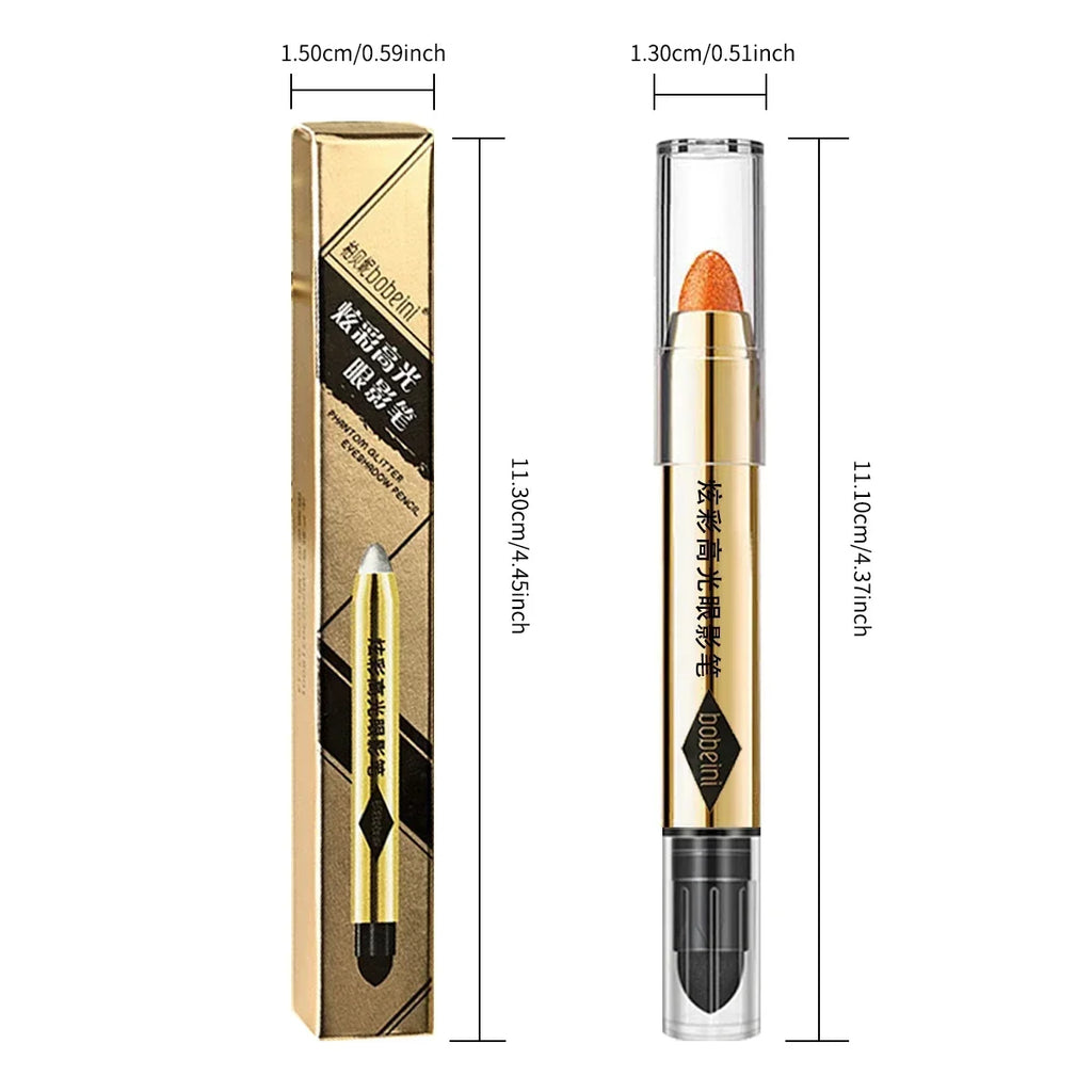 6 Colors Double-Ended Eyeshadow Stick – Waterproof, Long-Lasting, Matte & Glitter, Contour, Highlight, Certified, Unisex