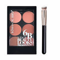 6-color Easy On Makeup Matte Blush Roll with Brush Natural three-dimensional color development waterproof durable blush set
