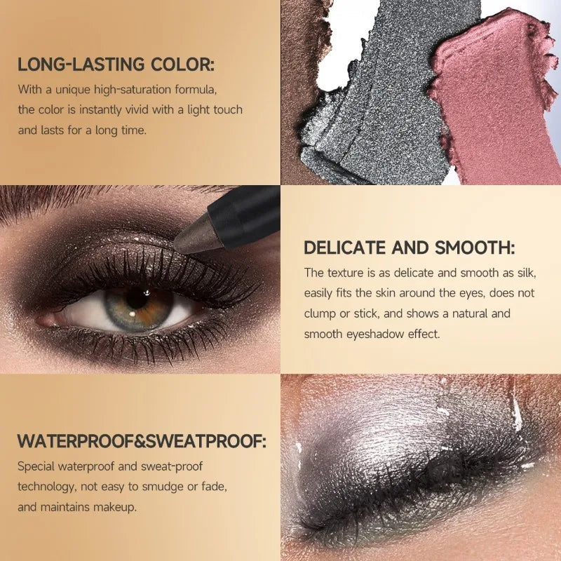 Waterproof and Sweatproof Double-ended Eye Shadow Stick 20 Colors Eye Highlight Naturally Brighten Eyes Eye Cosmetics