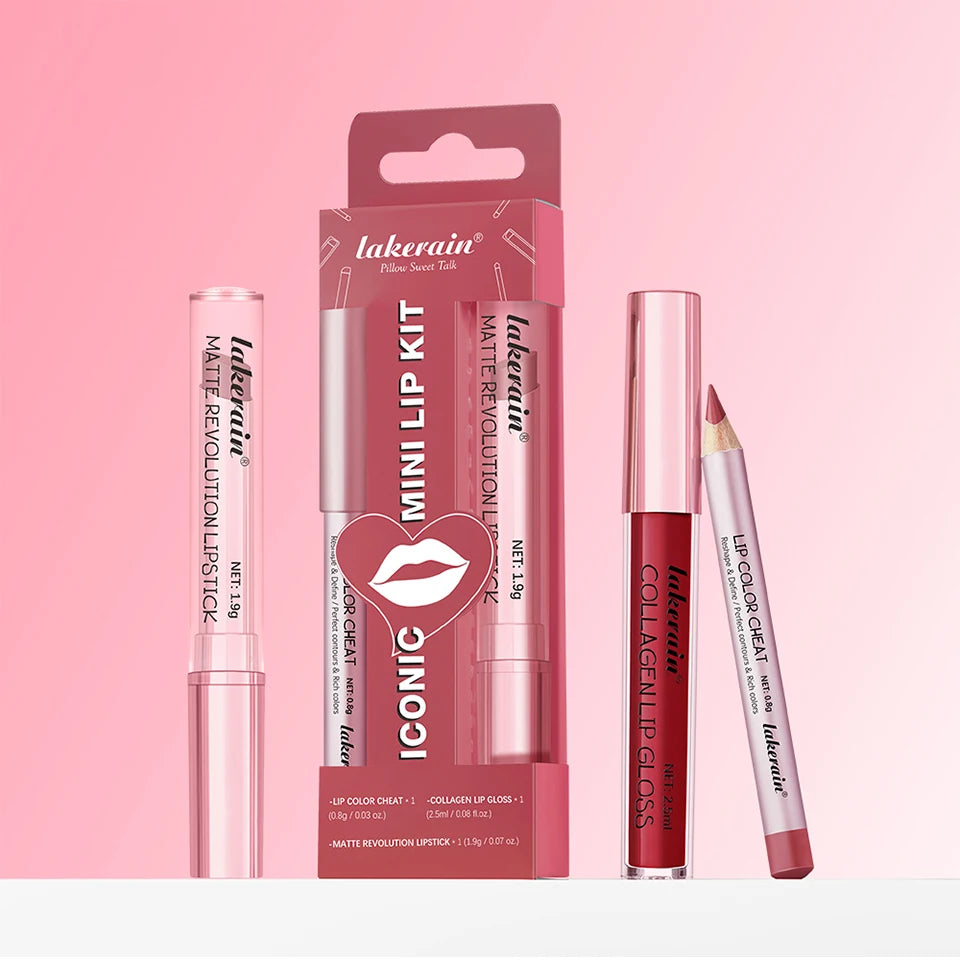 Lip Combo Matte Lipstick + Lip Liner Pen Lip Gloss Set Hydrating Matte Waterproof Long Lasting Lip lipstick set Lip Makeup Set
